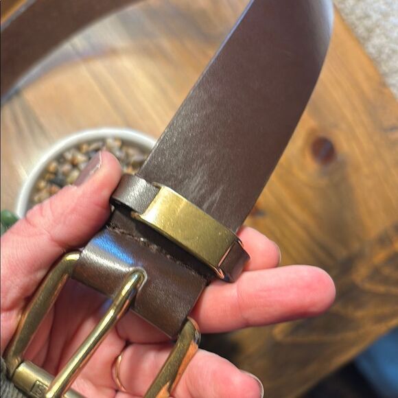 NY JEANS Elegant Brown Leather Belt - Picture 3 of 8